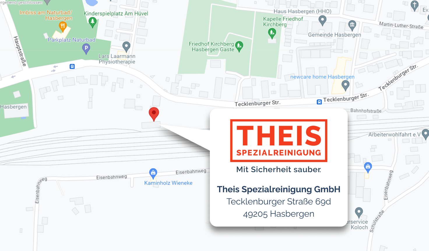 Kaart van Google maps met het adres Hakenbusch